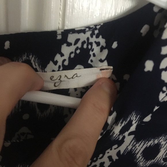 Navy and white ikat blouse - Picture 4 of 4